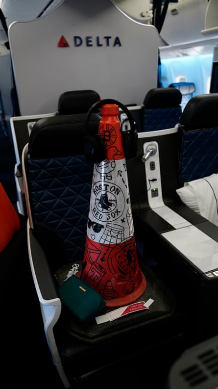 An orangish postulation cone connected a seat.