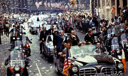 Moon men (from left): Buzz Aldrin, Michael Collins and Neil Armstrong are in a tickertape parade in New York, August 1969.