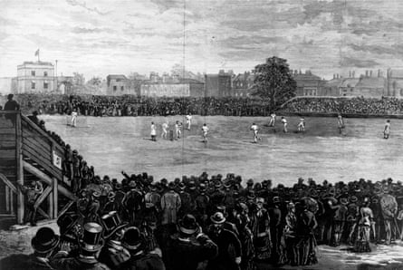 Spectators watch England host Australia in a Test at the Oval that inspired the Ashes