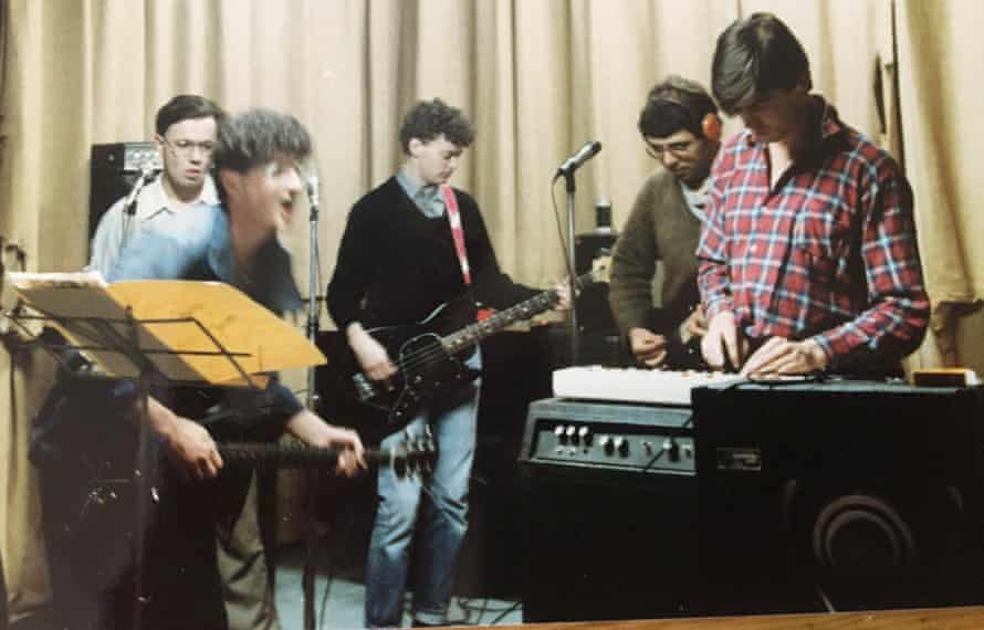 Painters and Dockers at their first ever rehearsal: (L-R) Paul Stewart, Chris O’Connor, Phil Nelson, Vladimir Juric and Paul Roberts.