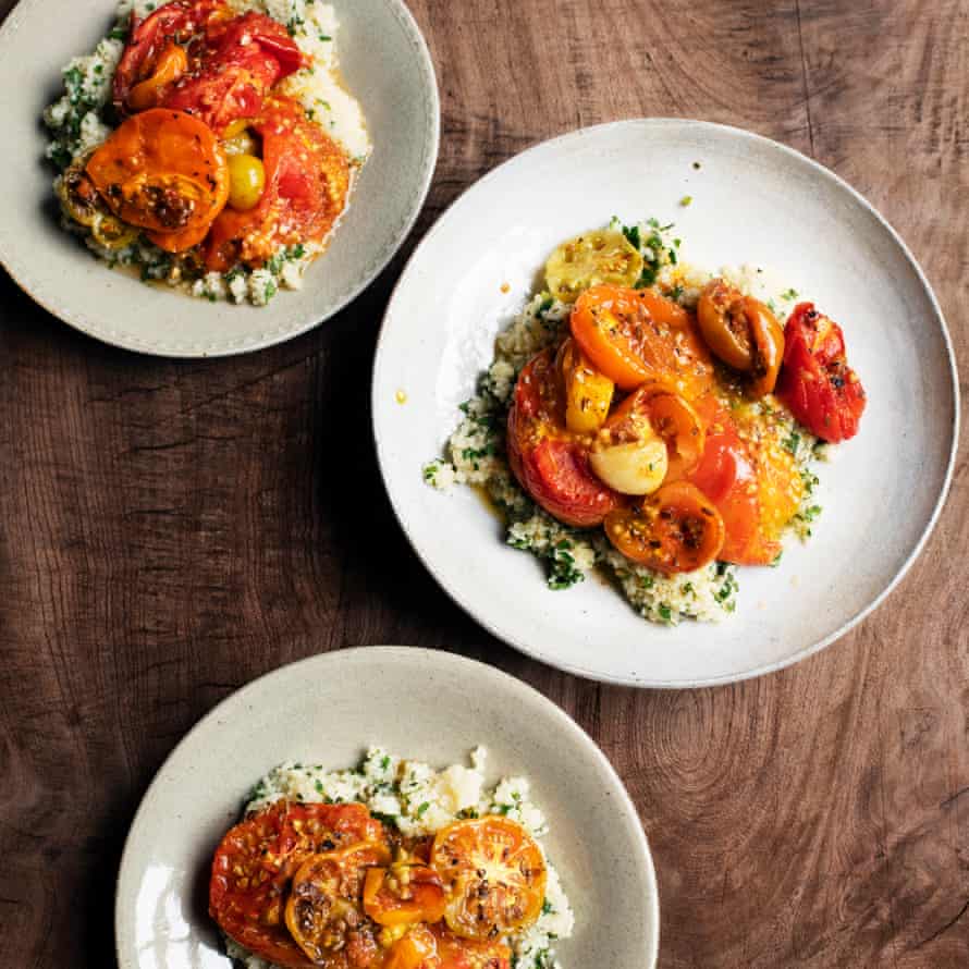 Tomato couscous with harissa.