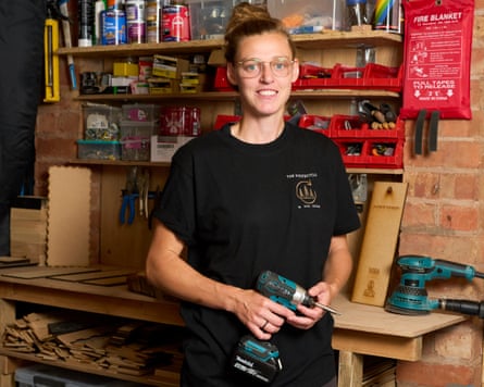 Yana Daniëls who runs a small woodwork crafts business from home in Upton, Wirral.