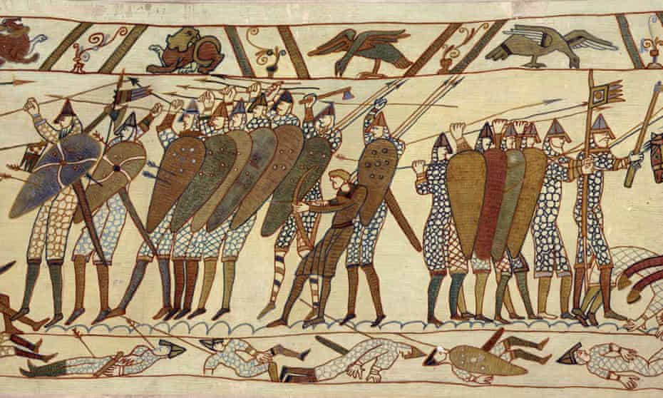 A detail from the Bayeux tapestry.