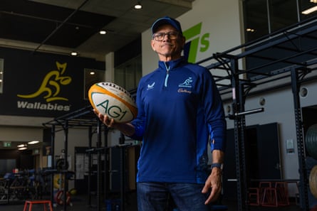 Wallabies coach Les Kiss at Rugby Australia headquarters in Sydney.