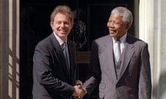 Tony Blair and Nelson Mandela outside 10 Downing Street in July 1997