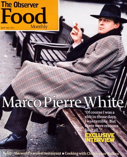 Observer Food Monthly cover with Marco Pierre White in 2001.