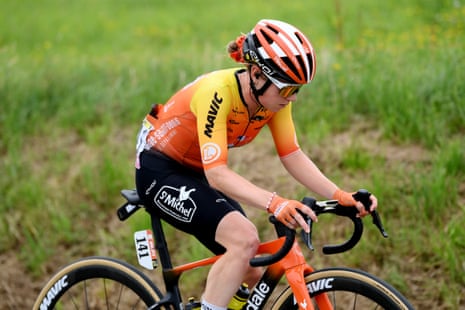 Coralie Demay of Team St Michel - Mavic - Auber93 competes in the breakaway during stage 7 of the Tour de France Femmes 2023.