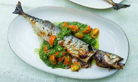 When the boat comes in: grilled mackerel with green chutney.