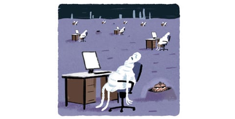 A series of Stephen Collins cartoon images about HG Wells and a Morlock , panel 7