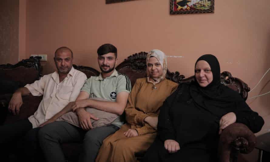 Natalya Mabhouh, 45 husband Maher, 51 and teenage children Muhammad and Dina, in Beit Hanoun.