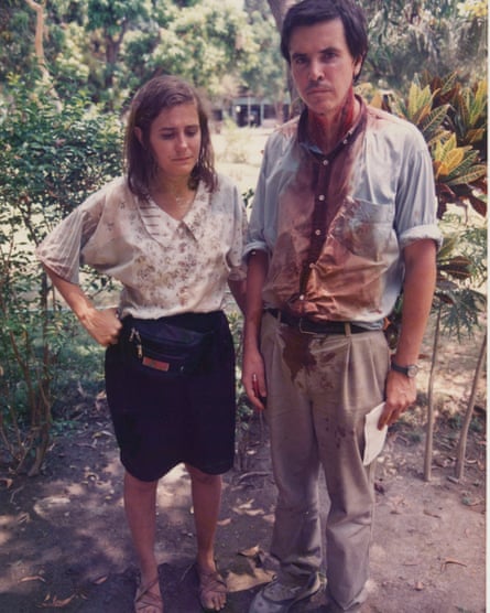 Amy Goodman and the New Yorker’s Allan Nairn in 1991, after a massacre of unarmed Timorese civilians by the Indonesian army, in East Timor.