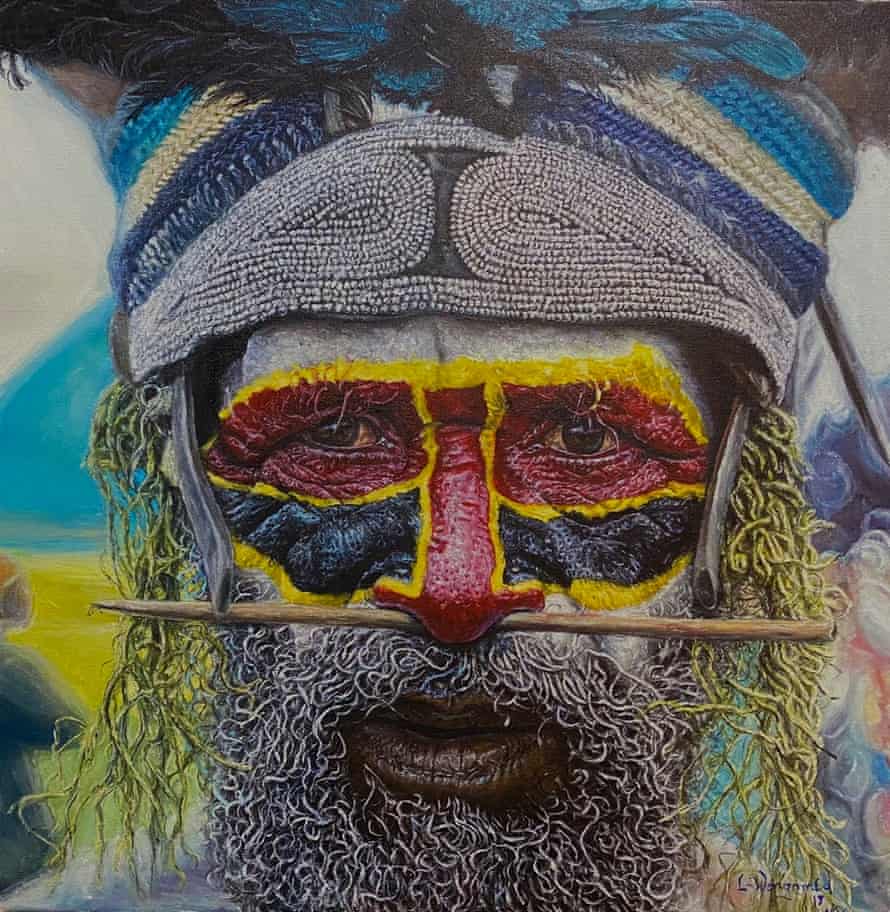 Papua New Guinea artist and National Art School student Lesley Wengembo's painting. “Highlander”