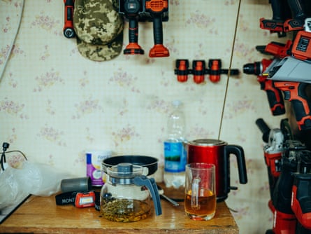 Tim’s teapot at his drone workshop.