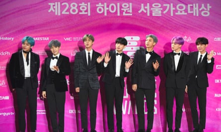 K-pop band BTS on the red carpet at the 28th Seoul Music awards in Seoul, 15 January 2019.