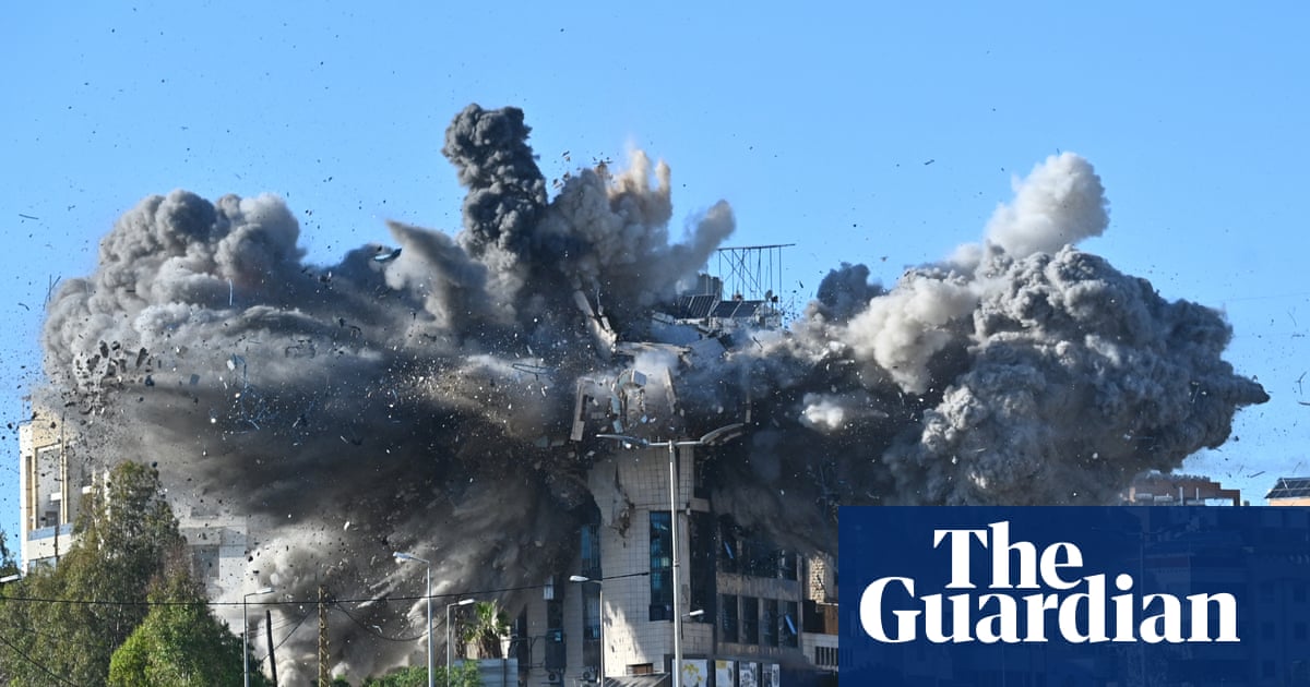 Israeli strike destroys building in southern suburb of Beirut – video