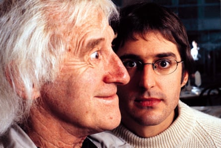 Theroux with Jimmy Savile in When Louis Met … Jimmy (2000)