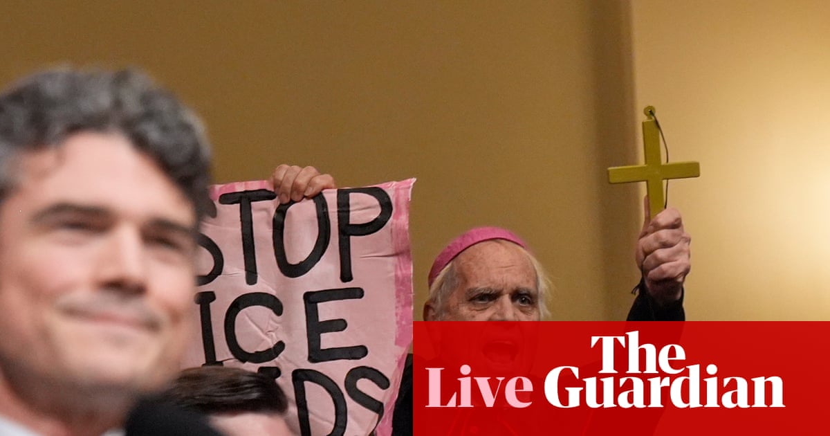 Top Democrat on House homeland security committee calls for Kristi Noem to resign as protester interrupts meeting – US politics live