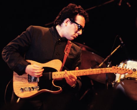 Elvis Costello on stage in 1984