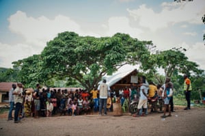 A group of Cameroonians being hosted in a village in Nigeria