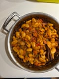 Chunky veg is used in Akis Petretzikis’s gigantes recipe.