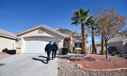 North Las Vegas police officers Alain Villanueva and Scott Vaughn investigate a possible squatter residence.