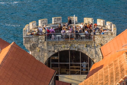 Bar on a castle turret above the sea