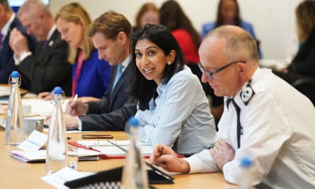 The home secretary chairs a meeting of the National Policing Board at the Home Office in London on 30 November.