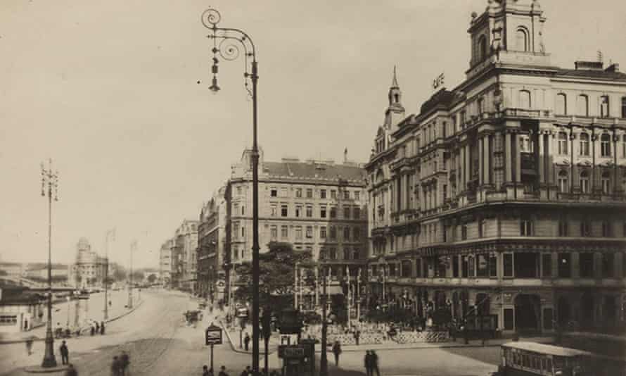 View from Franz-Josefs-Kai to Hotel and Café Siller, Vienna.