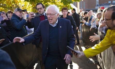 Sanders visits the University of Oregon campus in Eugene on 27 October.