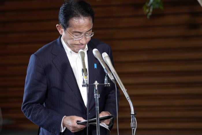 Prime Minister Fumio Kishida, speaks to media at the Prime Minister’s official residence Friday, July 8, 2022, in Tokyo.
