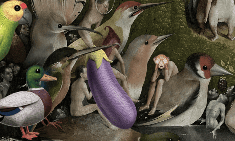 Bosch’s “Garden of Earthly Delights’ with added emojis