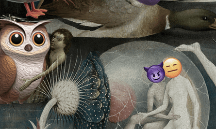 Bosch’s “Garden of Earthly Delights’ with added emojis