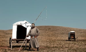Picture of man wearing gas mask by Wu Di