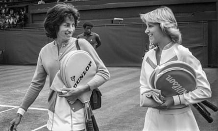 Virginia Wade and Chris Evert, Wimbledon semi-final, 29June 1977 GNM Archive ref GUA/6/9/2/1 Box 37