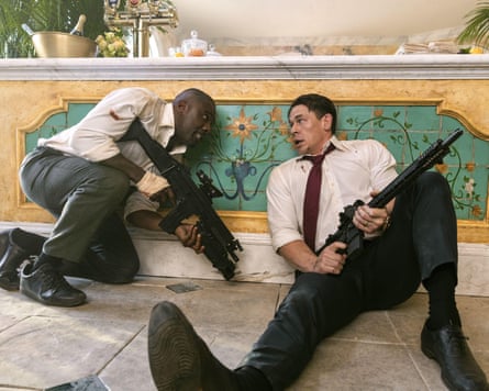 Idris Elba and John Cena inHeads of State.
