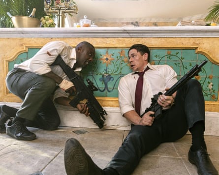 Idris Elba and John Cena in Heads of State.