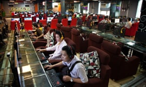 An internet cafe in Guilin, Guangxi province, China.