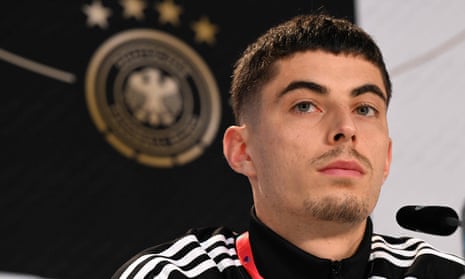 Kai Havertz addresses the media in Doha before Germany’s World Cup against Spain.