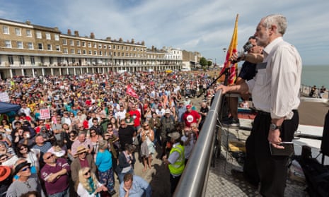 Jeremy Corbyn addressing a campaign rally in Ramsgate.