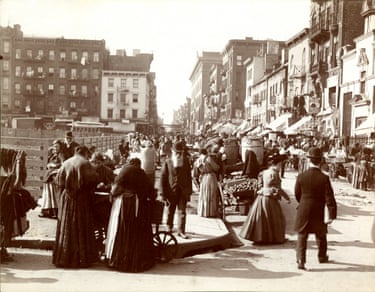 People gathered on a busy city street