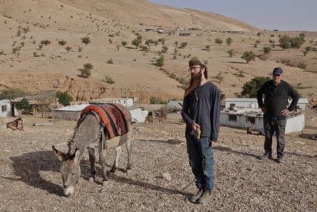 Meinrath with donkey, hills behind