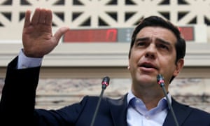 Greek prime minister Aleixis Tsipras addresses Syriza parliamentarians in Athens on Friday.