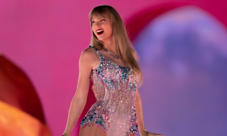 Taylor Swift performing during the Eras tour, 5 May 2023, at Nissan Stadium in Nashville.