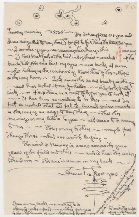 One of Georgia O’Keeffe’s letters to Alfred Stieglitz in 1922.