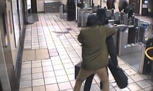 An image from CCTV footage shows the moment that Somali-born Muhiddin Mire attacked Lyle Zimmerman.