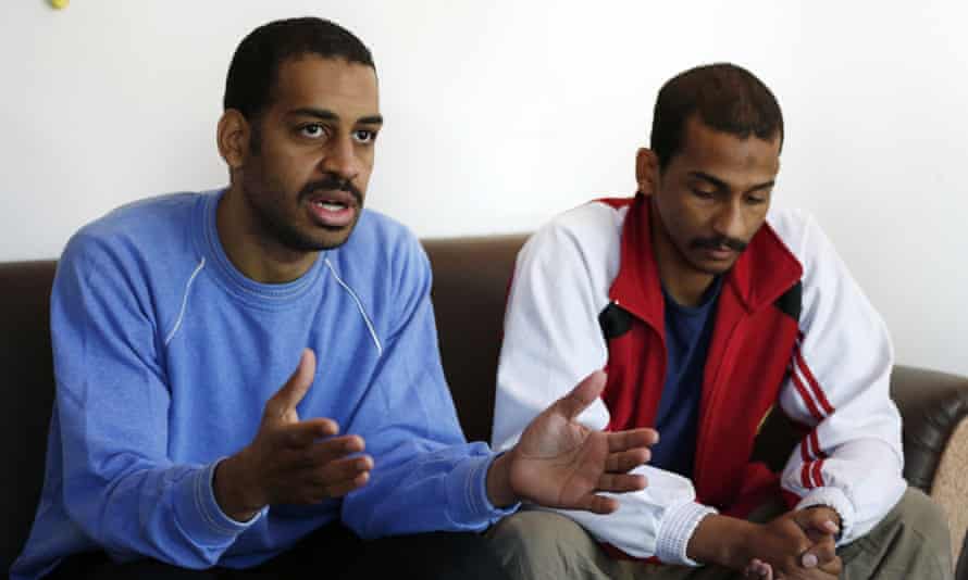 El Shafee Elsheikh, right, was convicted for his part in a hostage-taking scheme. He is seen here in 2018.