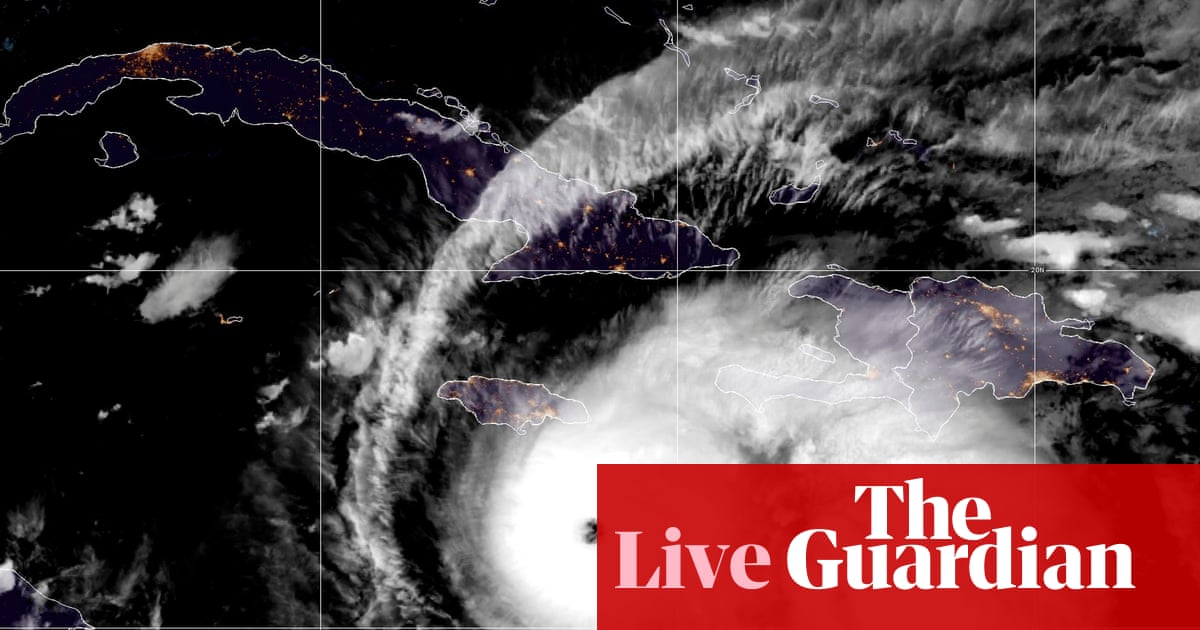 Hurricane Melissa strengthens to category 5 and heads for Jamaica amid warning ‘many communities will not survive flooding’ – live