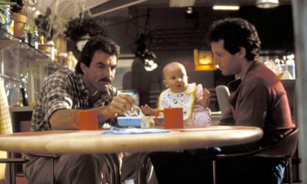With Tom Selleck in Three Men and a Baby, 1987.