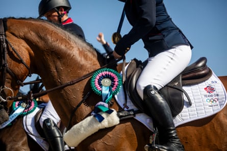 Team GB receive their first gold medal for the eventing team jumping final of the 2024 Olympic Games.