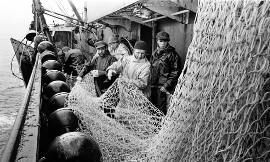 Aboard Hull trawler Ross Orion in the fishing grounds off Greenland in 1967.